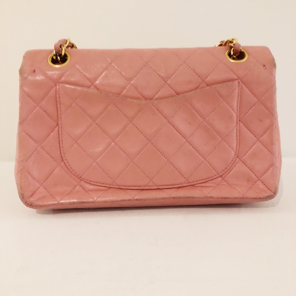 Authentic pink CHANEL Lambskin Double Flap Bag - Picture 8 of 8